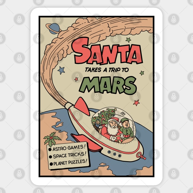 Santa Takes A Trip To Mars Sticker by Slightly Unhinged